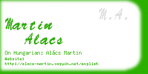 martin alacs business card