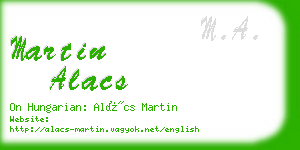 martin alacs business card